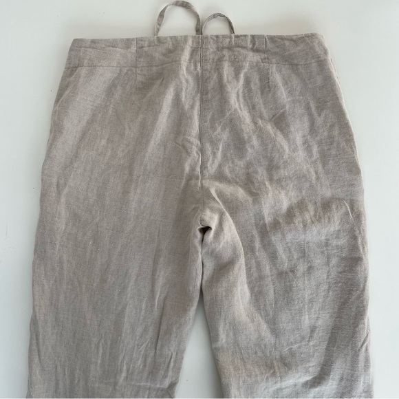 Express Women's Cream 100% Linen Flare Leg Pants Trousers Size 5/6 - Picture 4 of 8
